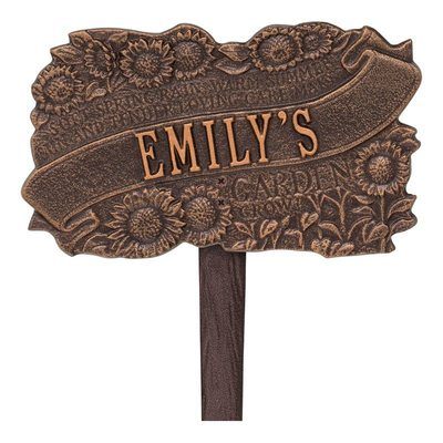 Personalized Sunflower Antique Dedication Plaque